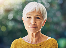 Photo of an older woman smiling for a picture. Link to Life Stage Gift Planner Over Age 65 Situations.